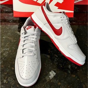 Nike Dunk Low Vast Grey Varsity Red FJ0832-011 Men's Size 11 / Women’s Size 12.5